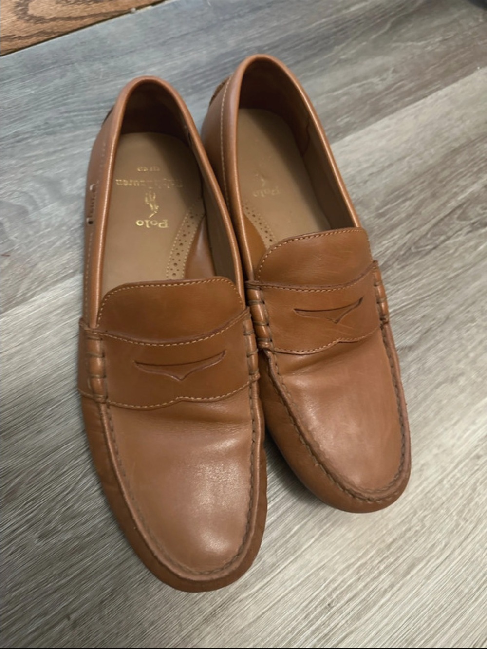 Polo by Ralph Lauren Tan Leather Penny Loafers - Picture 3 of 4